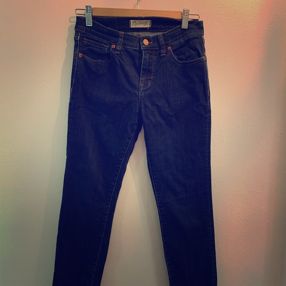 Madewell size 28 mid rise skinny blue jeans
